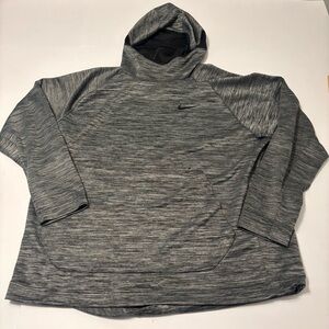 Nike Men's Spotlight Basketball Pullover Hoodie- Black/Heather Gray - XXL